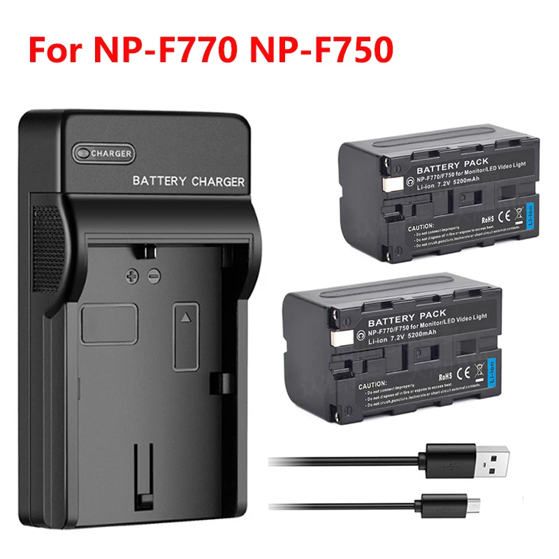 5200mAh NP-F750 NP-F770 Battery + USB Charger for Sony NP F960 F970 NP-F550 CCD-TRV215 CCD-TR917 CCD-RV100 CCD-TRV58 CCD-TR425E