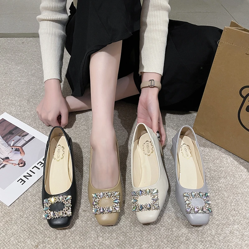 

Туфли-лодочки женские без застежек, квадратный каблук, кожа, оксфорды, кристаллы, яркие бриллианты, платформа, модные