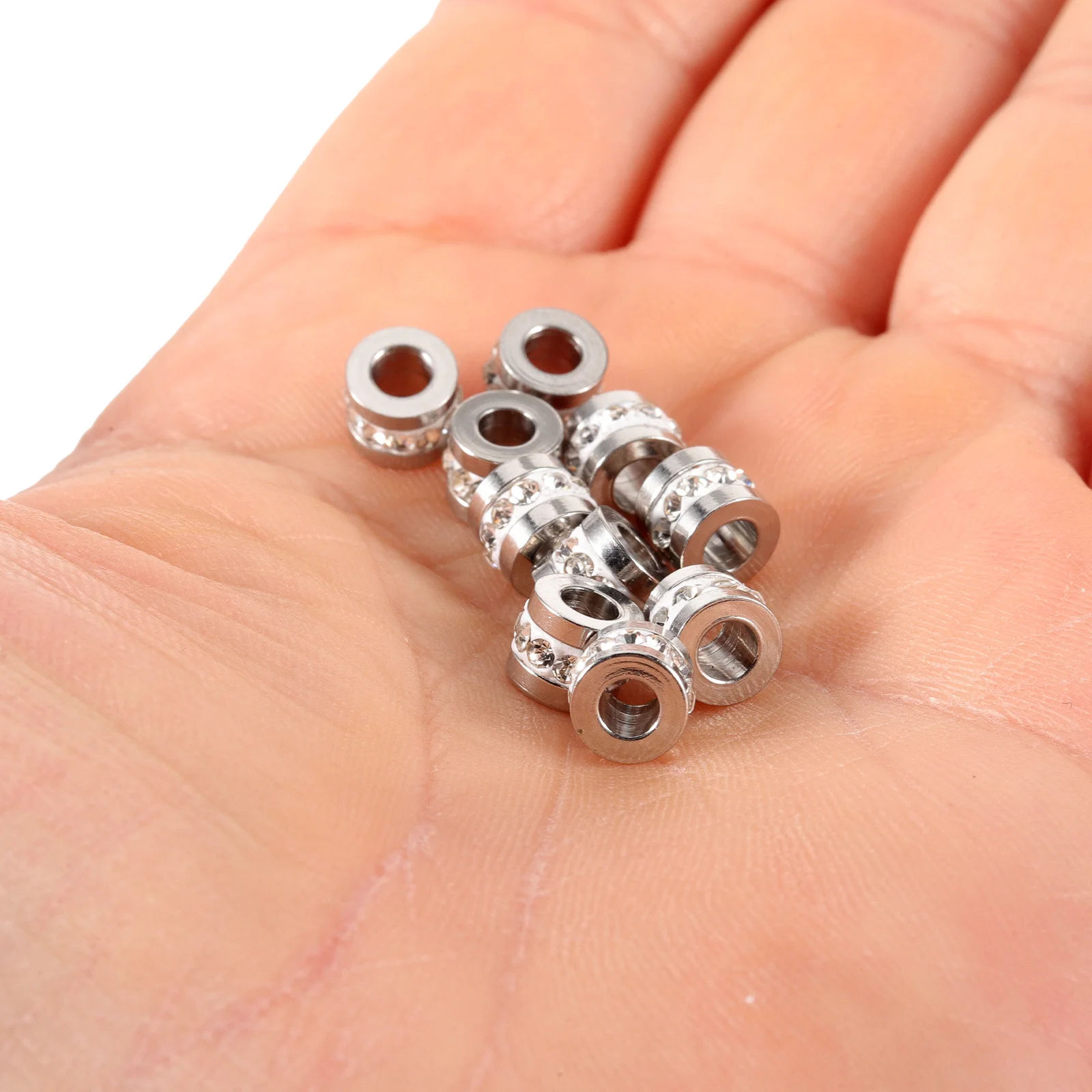 10 шт., бусины-разделители со стразами, простой стиль, сделай сам, свободные шикарные ювелирные изделия, ожерелье, браслет, товары для рукоделия