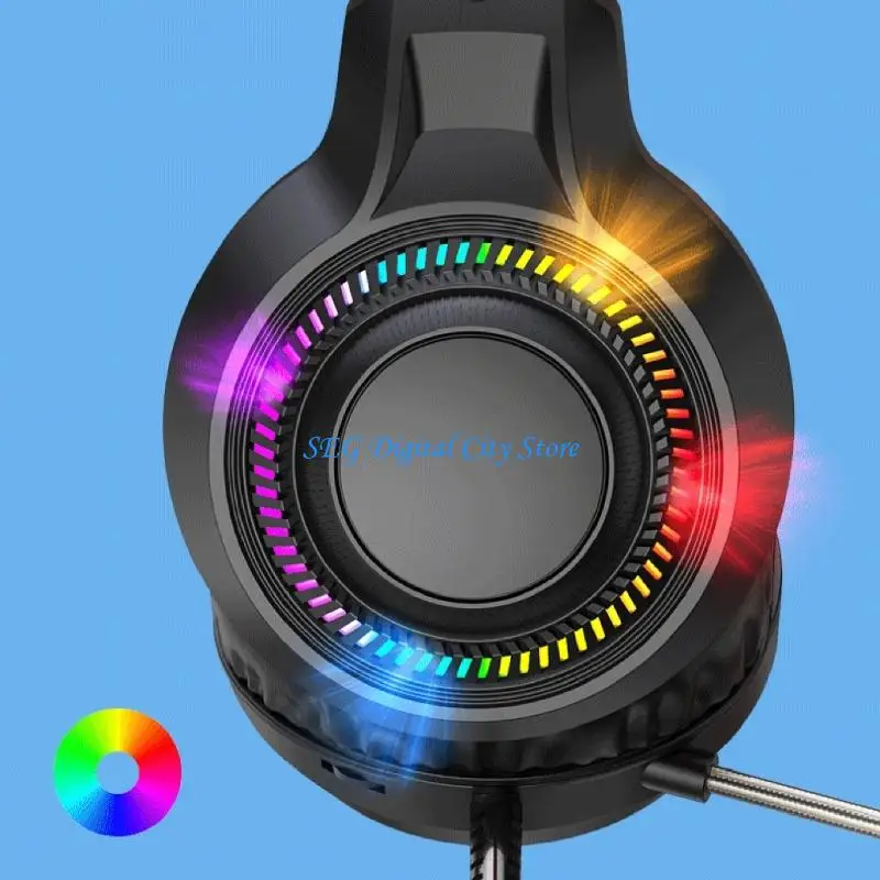 U75B Redness Black Glowing PC Headsets Adjustable Head Straps Soft Memory Foam Ear Cups