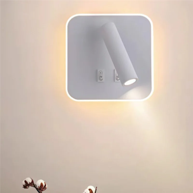ABGE-Rotatable Wall Mount LED Lamp Full Spectrum Spotlight Mounted Eye Protection Reading Light Sconce Bedside