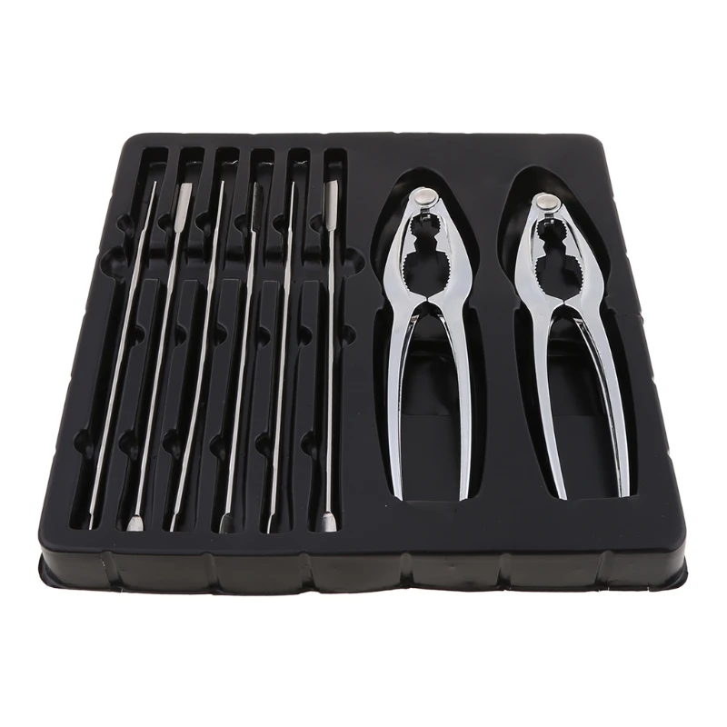 8 pz/set Crostacei Aragosta Granchio Cracker Forchette Strumenti Frutti Mare Schiaccianoci Pinze Gadget da Cucina Dropship