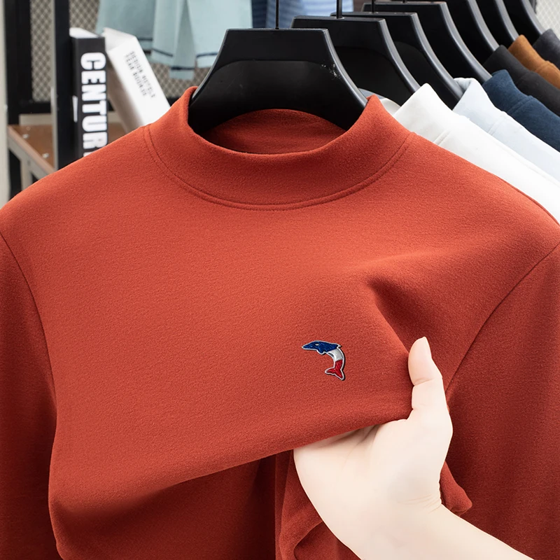 Heiße Verkäufe Doppelseitige Samt Hoodie männer Winter Langarm T-Shirt Hohe Qualität Einfarbig Druck Pullover Mode Herrenmode