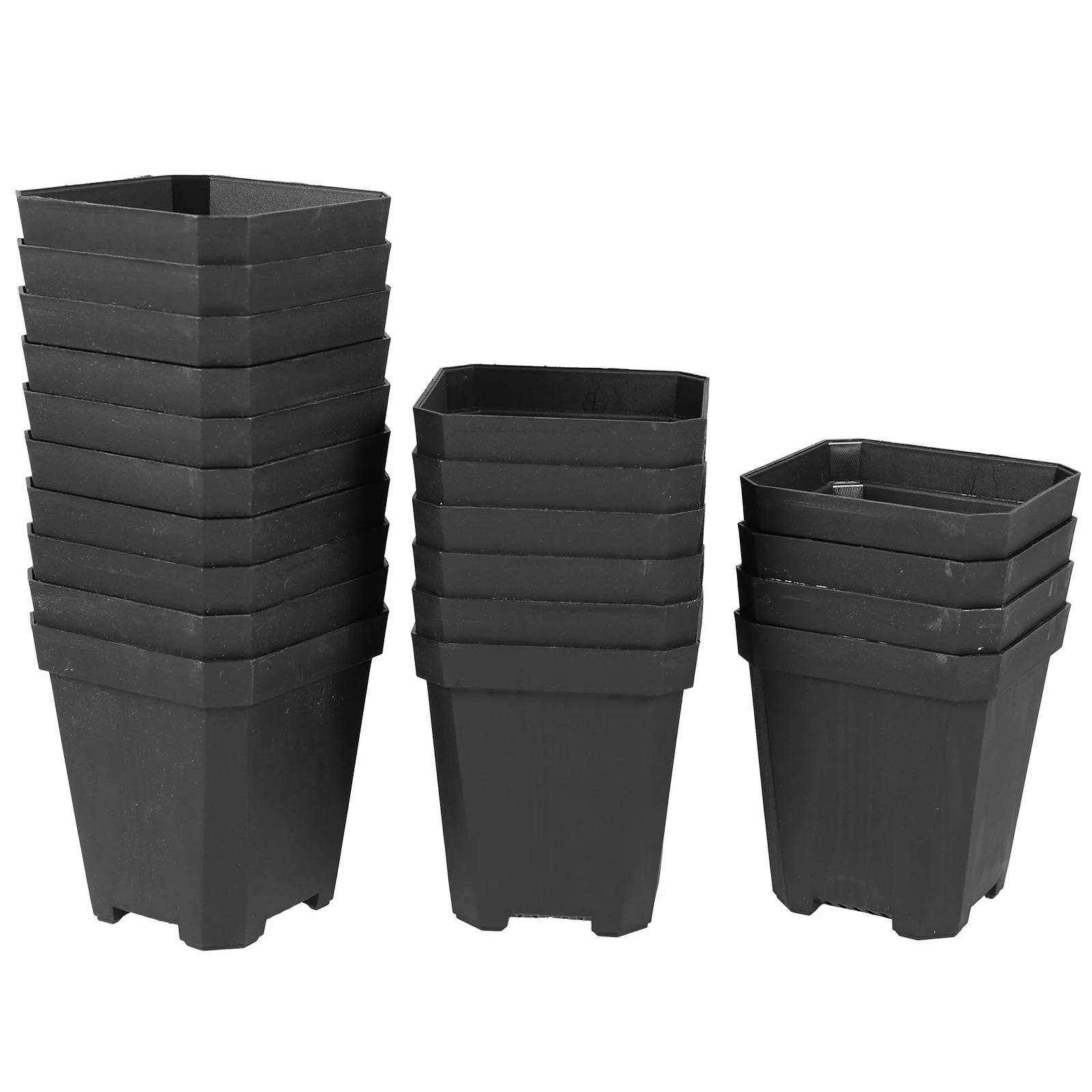 

Pots for Outdoor Plants Small Gardening Indoor Plastic Flowerpot Square Black Large