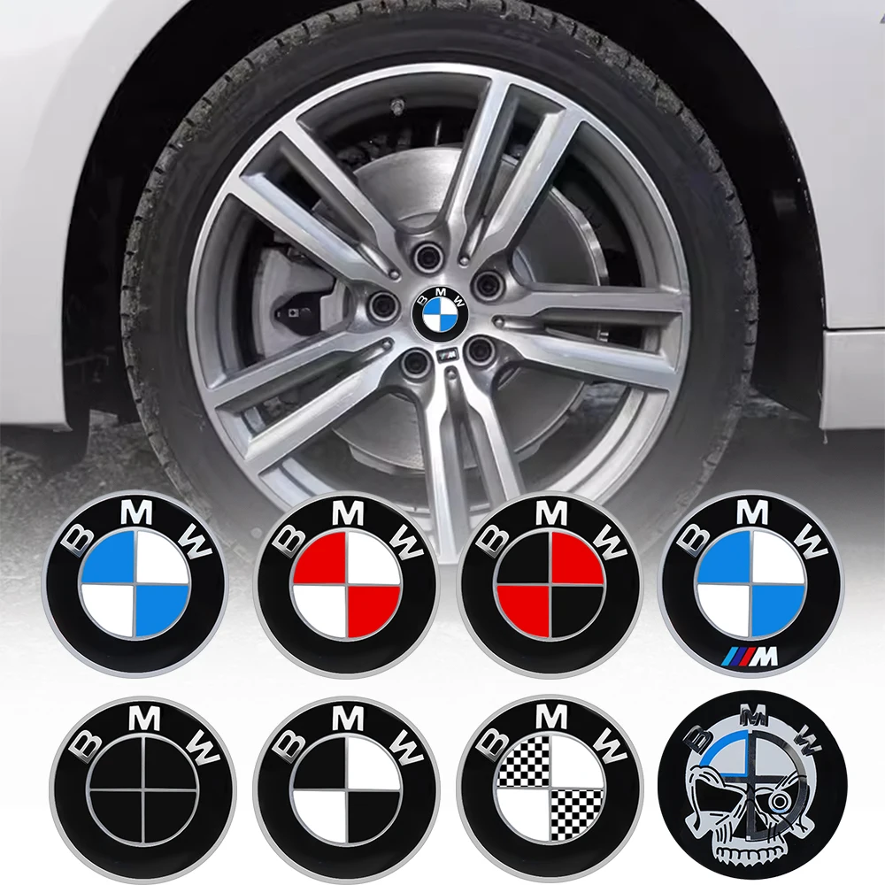 4PCS 56/60/65mm Car Badge Hub Cap Sticker Wheel Center Cover Decal Decoration Auto Modification Accessorie For BMW M Emblem LOGO