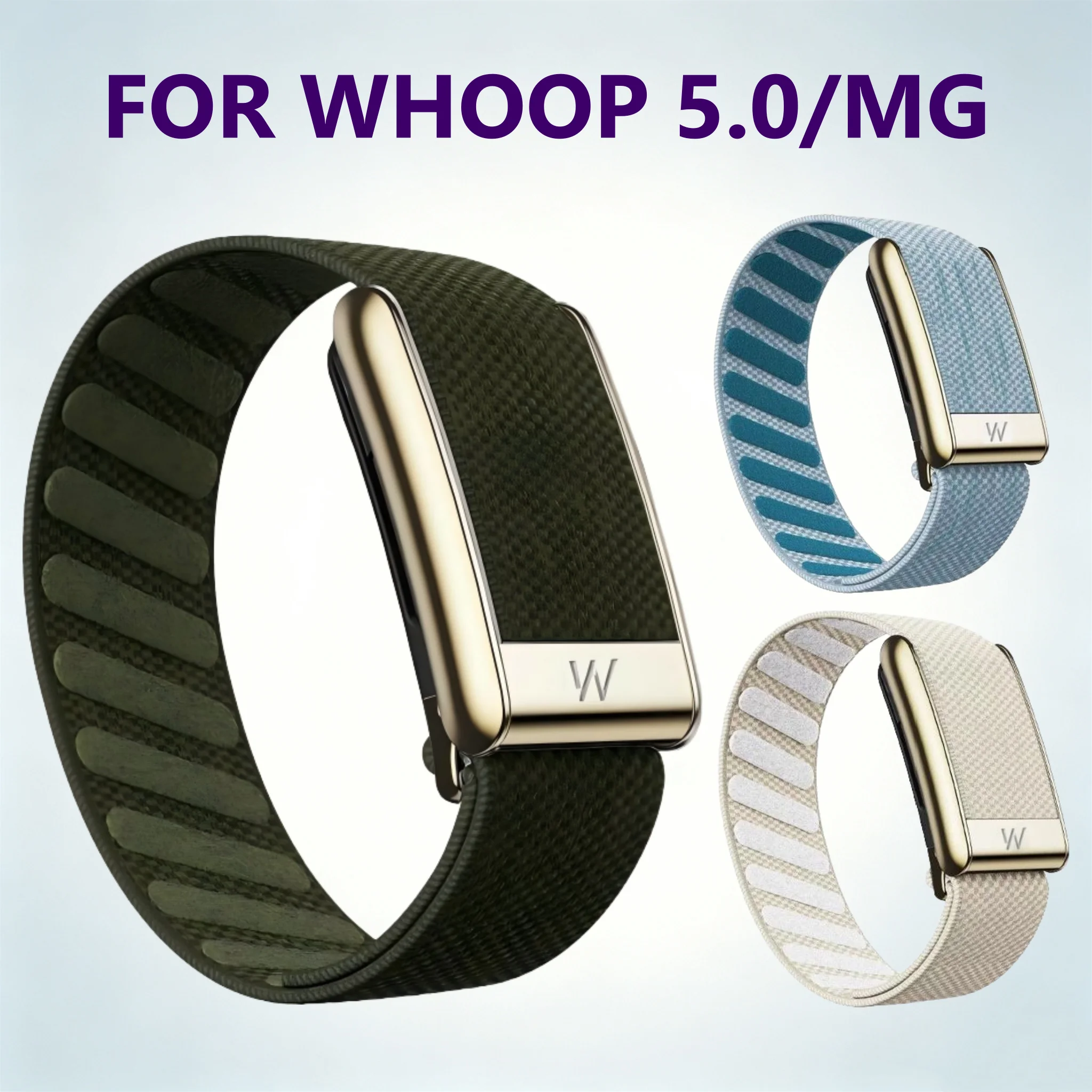 Anti Slip Woven Nylon Elastic Band With Silver Metal Buckle Multi Color Soft Breathable Replacement Wristband For Whoop 5.0/MG