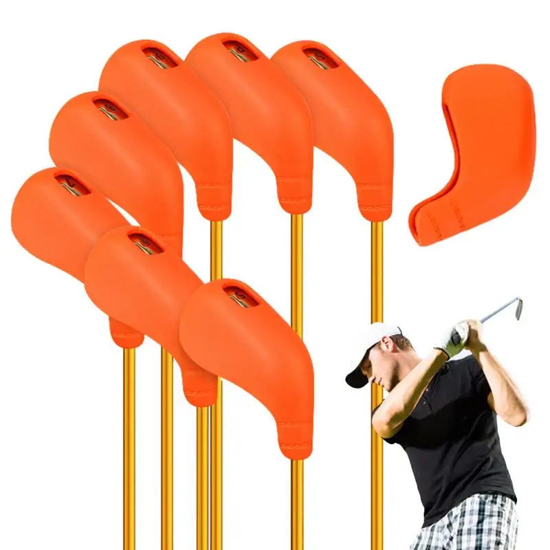 

TPE Golf Club Head Cover 8 Pcs/set Golfs Head Protective Cover Golf Putter Headcover Golf Iron Protection Case For Golf Supplies