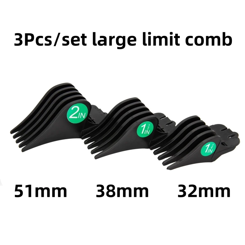 3Pcs/Set Hair Clipper Guards Large Limit Comb For WAHL Hair Cutting Machine Barber Shop Pro Cutting Guide Combs 32/38/51mm Y1018