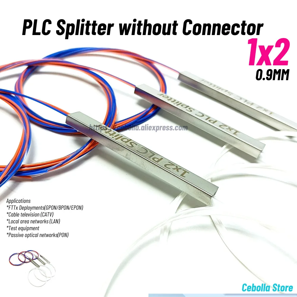 

1X2 ПЛК-сплиттер, оптоволоконный без разъема, кабель-разветвитель ПЛК, оптическое волокно, 0,9 мм, G657A1