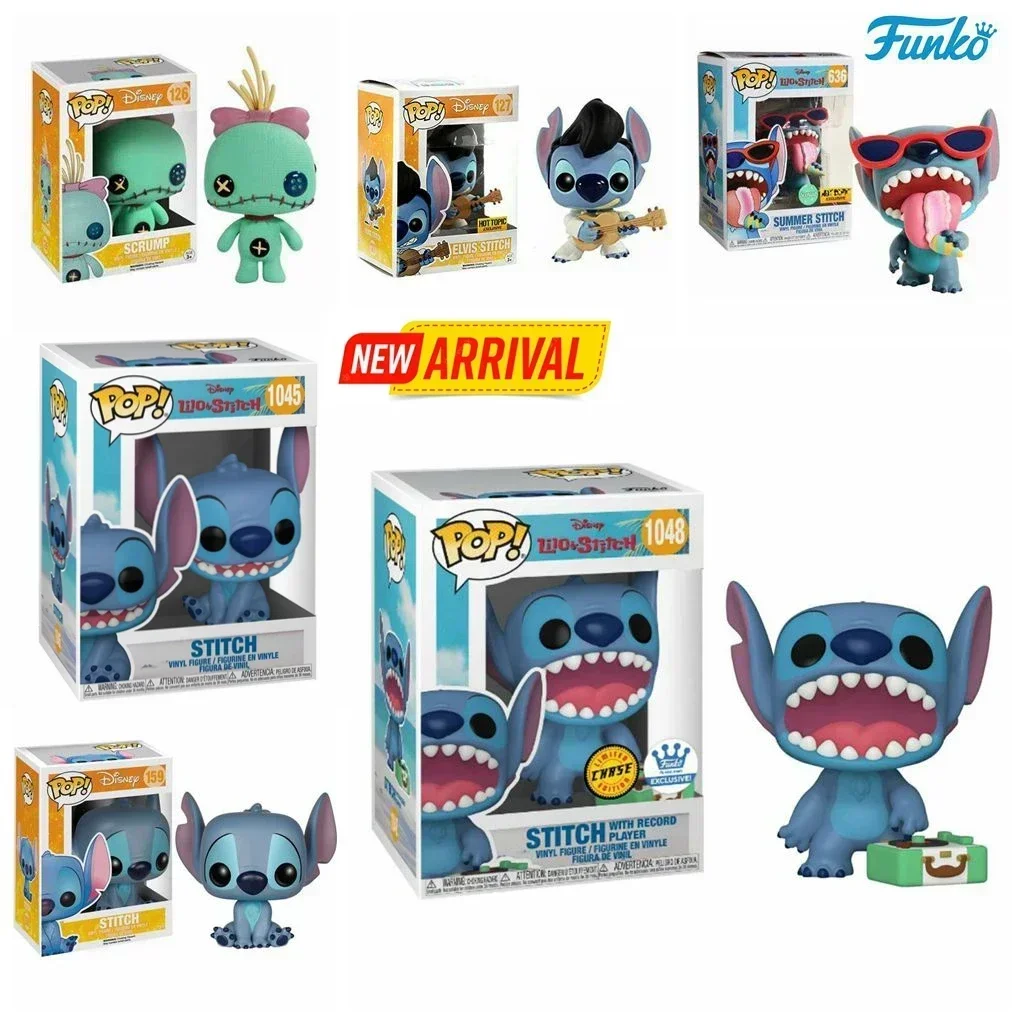FUNKO Disney NUEVO Stitch con tocadiscos 1048 #   Punto Verano 636 Scrump 126 #   Punto de Elvis 127 #   Punto 1045 #   159 #   Figuras de juguete