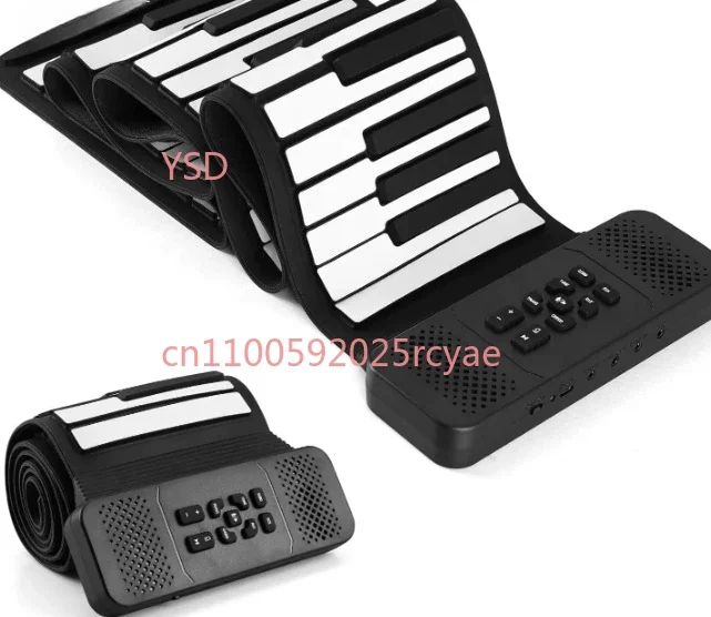 88 Keys Hand Roll Up Piano Portable Keyboard Musical Instrument for Education Foldable Beginning with Sustain Pedal