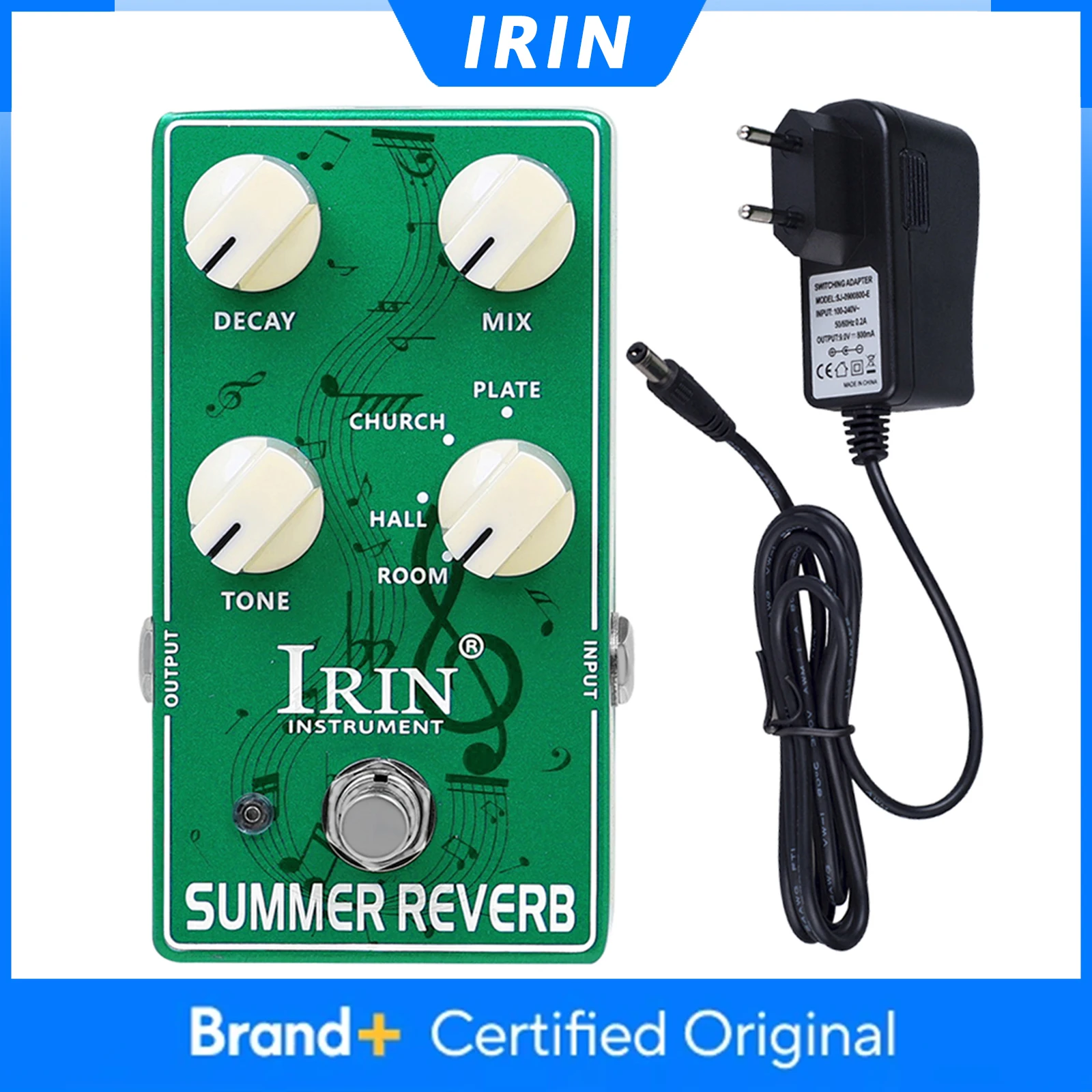 

IRIN XS-05 Summer Reverb Guitar Effect Pedal Natural Transparent and Versatile Sound True Bypass Guitar Parts & Accessories