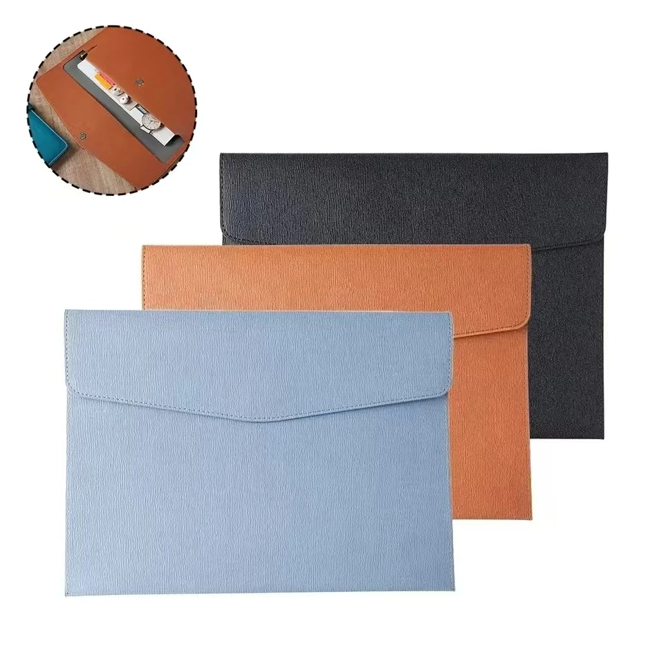 Waterproof Leather A4 Business Briefcase File Folder Document Paper Organizer Storage Bag School Office Stationery