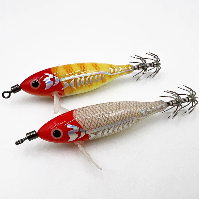 ShareShark 10 Stück/Box 8cm/5,7g Garnelen-Angelköder Leuchtende Tintenfisch-Jigs Haken Meeresangel-Zubehör Künstlicher Köder Oktopus-Köder – Detail 9