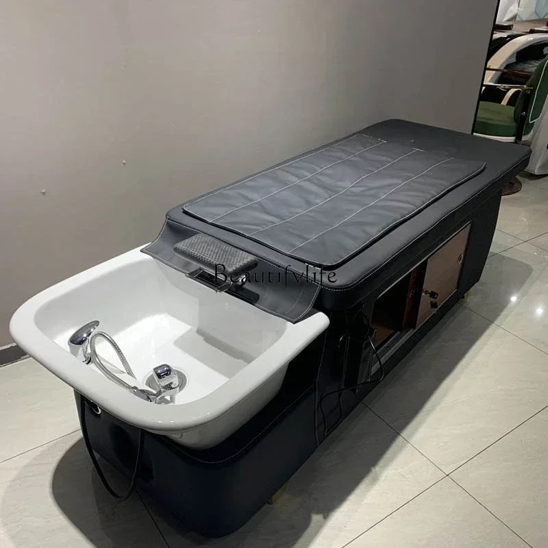 

Shampoo Chair Deep Ceramic Basin Lying Completely Massage Flushing Bed