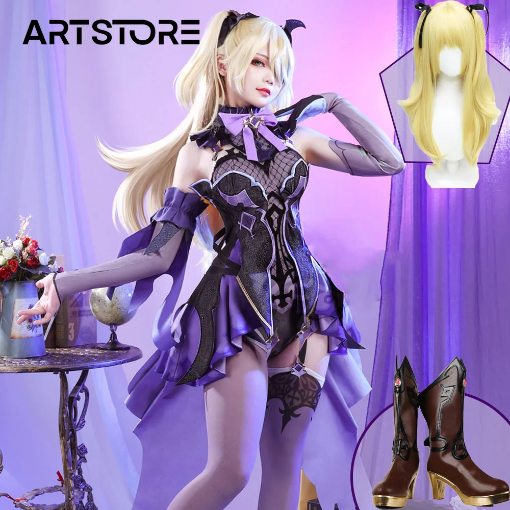 Fischl Cosplay Game Genshinimpact Costume Halloween Cosplay Fischl Carnival Full Set Outfits Halloween Costumes for Women