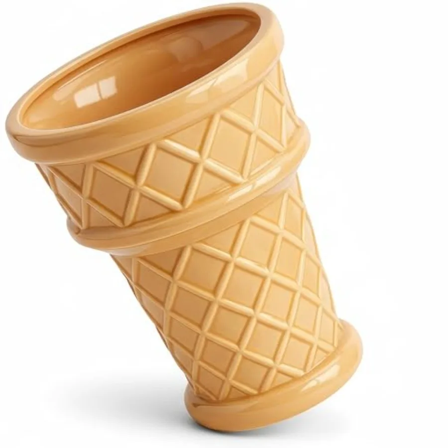 

Giant Ice Cream Cone Flower - Large Planter 12' Tall Quirky Home Decor - Indoor Outdoor Planter for Ice Cream Cone Decor Lovers