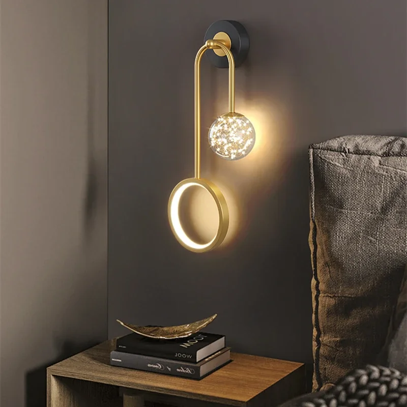 

Modern LED simple wall lamp AC95-260V living room sofa background wall aisle lamp Nordic bedroom bedside lamp indoor lighting