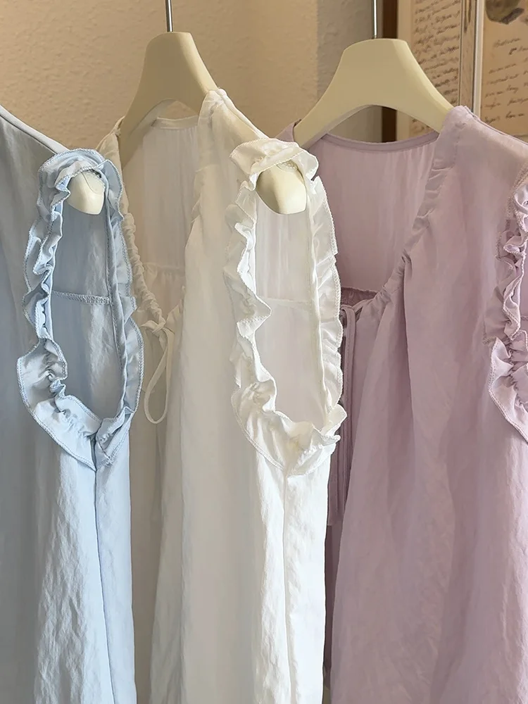 Camicia estiva da donna dolce nuovo stile con top capispalla ampio ed elegante con design a cordoncino con bordo fungo francese