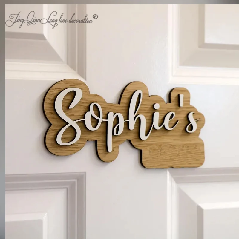 

Custom Personalised Wooden Name Sign Custom Door PlaqueChildren's Bedroom Door Sign Nursery Décor Baby Room Name Plate Gift