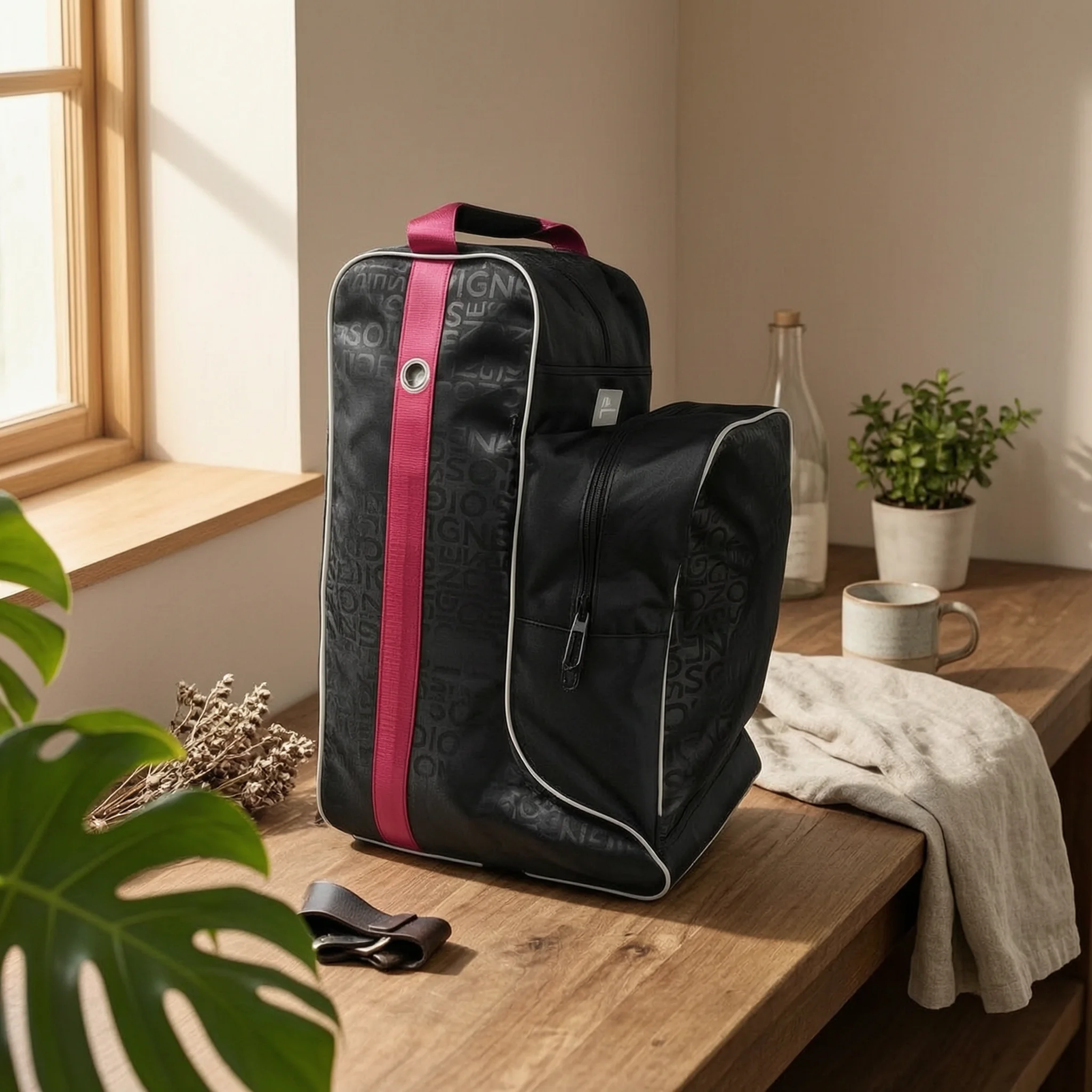 

Equestrian Boot Bag Black Upright Boot Storage Bag Structured Shape Dust-Resistant for Riders