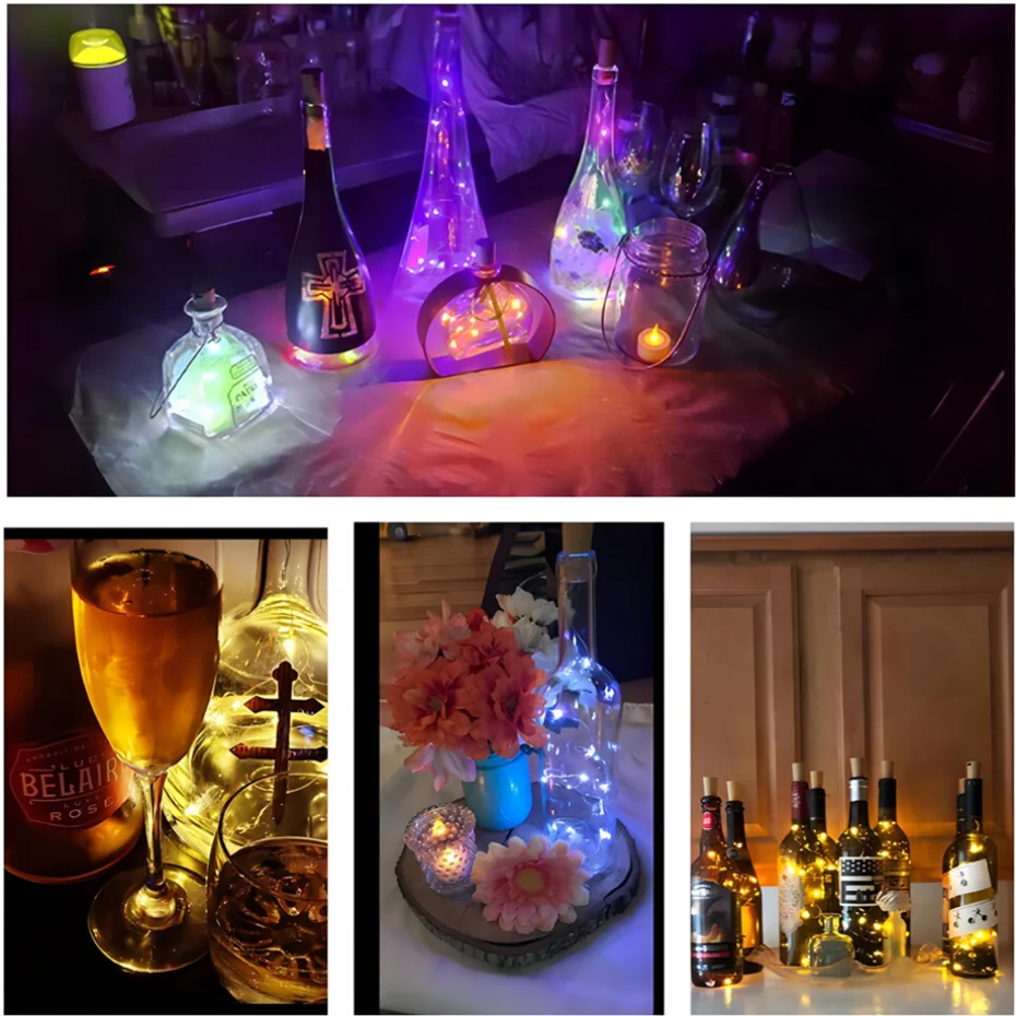 LED Wine Bottle Lights With Cork 1-3M LED Cork Lights Fairy Mini String Light For Liquor Bottles Crafts Party Wedding Decoration