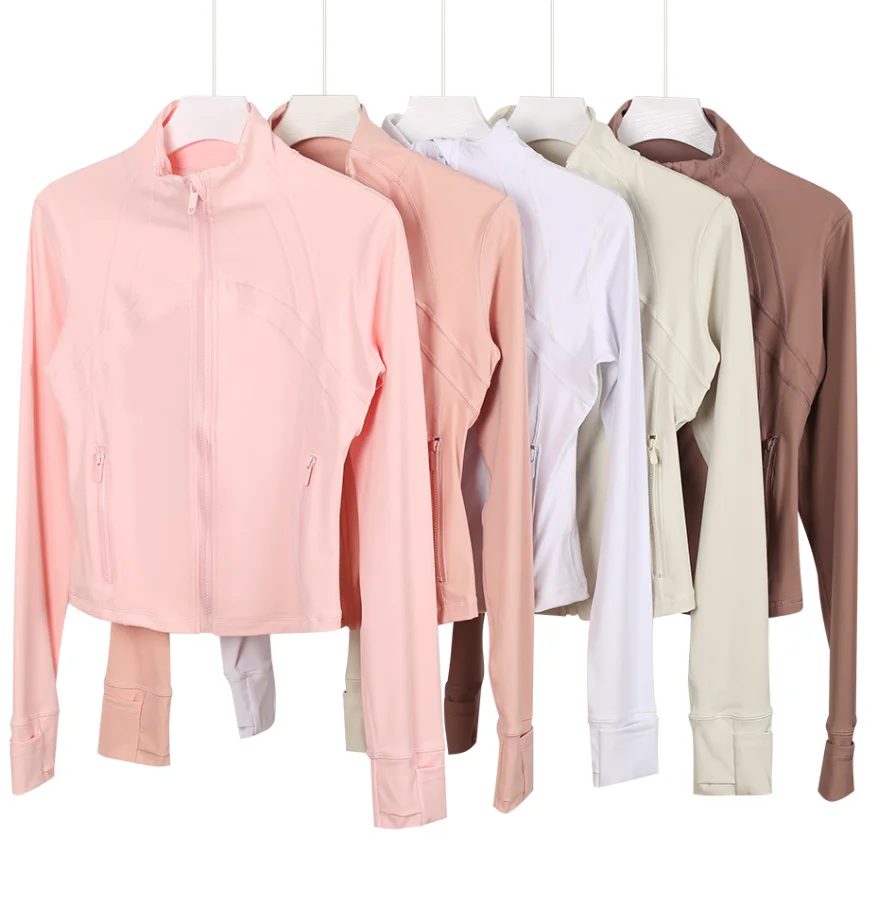 

Женская укороченная куртка LULU с золотой молнией, стильный эластичный быстросохнущий топ для тренировок в спортзале, бега и йоги