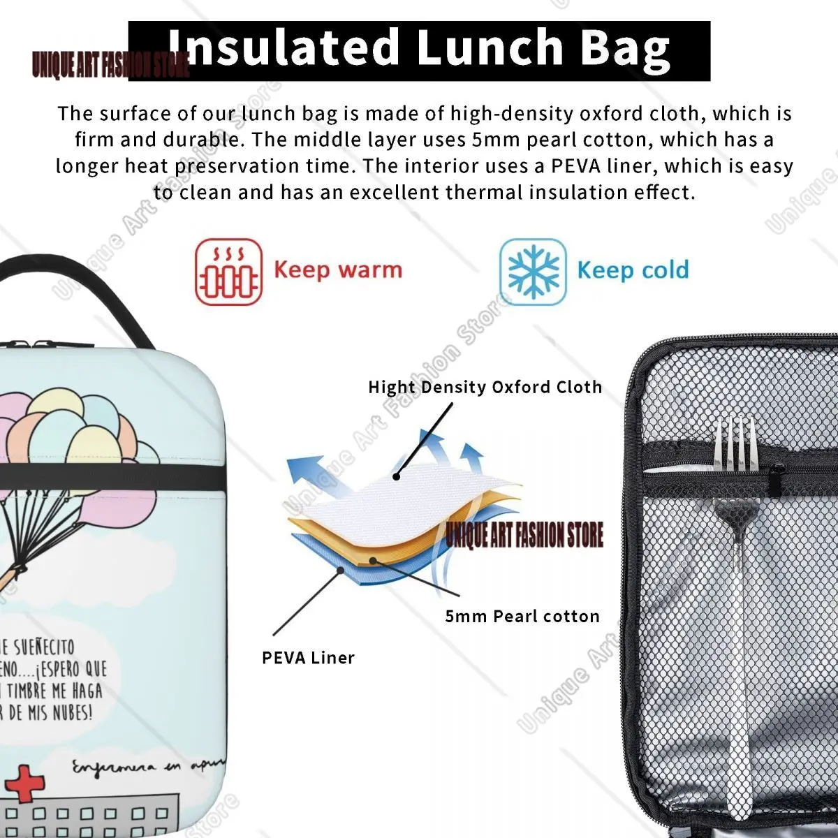 Enfermera En Apuros Doctor Nurse Medical Insulated Lunch Bag for Women Waterproof Cooler Thermal Lunch Tote Office Picnic Travel