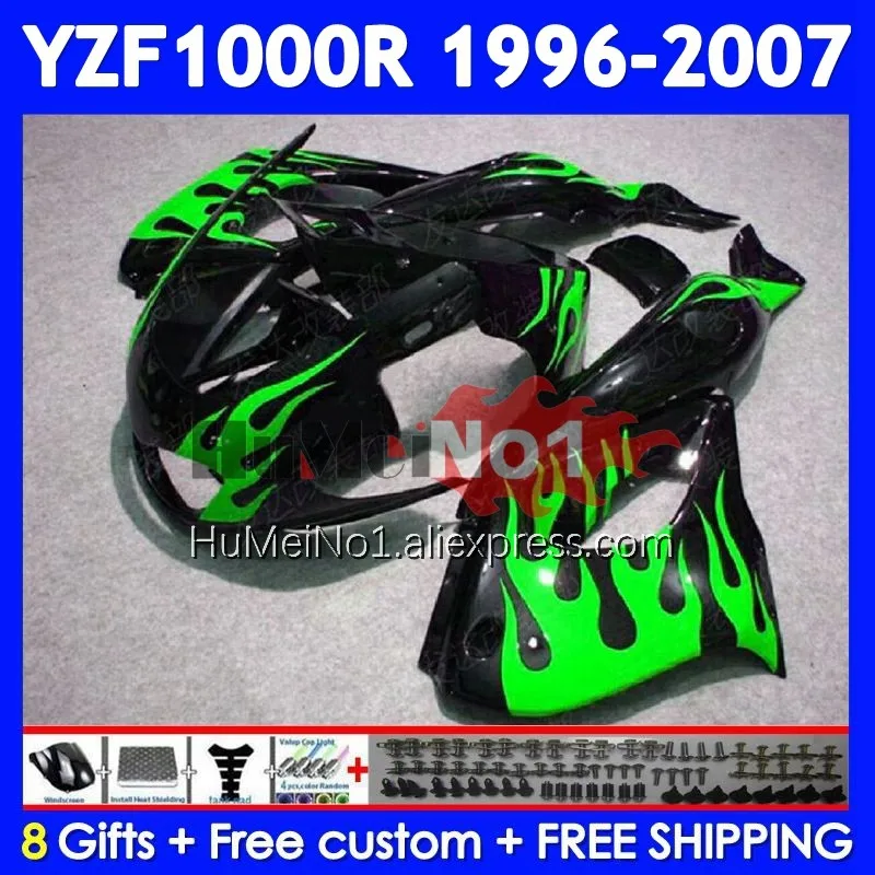 Thunderace For YAMAHA YZF 1000R YZF1000R 96 97 98 99 Green flames 00 01 354No.45 YZF-1000R 2002 2003 2004 2005 2006 2007 Fairing