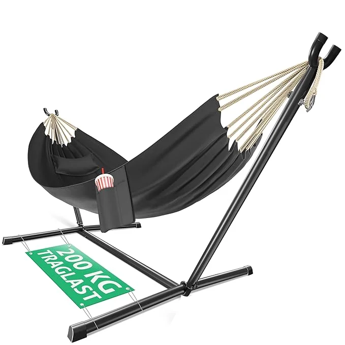 

Heavy Duty Metal Hammock Stand With Fabric Hammocks Weight Capacity 450lbs