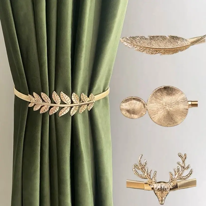 Nordic Luxury Decorative Curtain Tie Ropes, Creative Holdbacks with High-Grade Metal Buckles for Window Home Decor