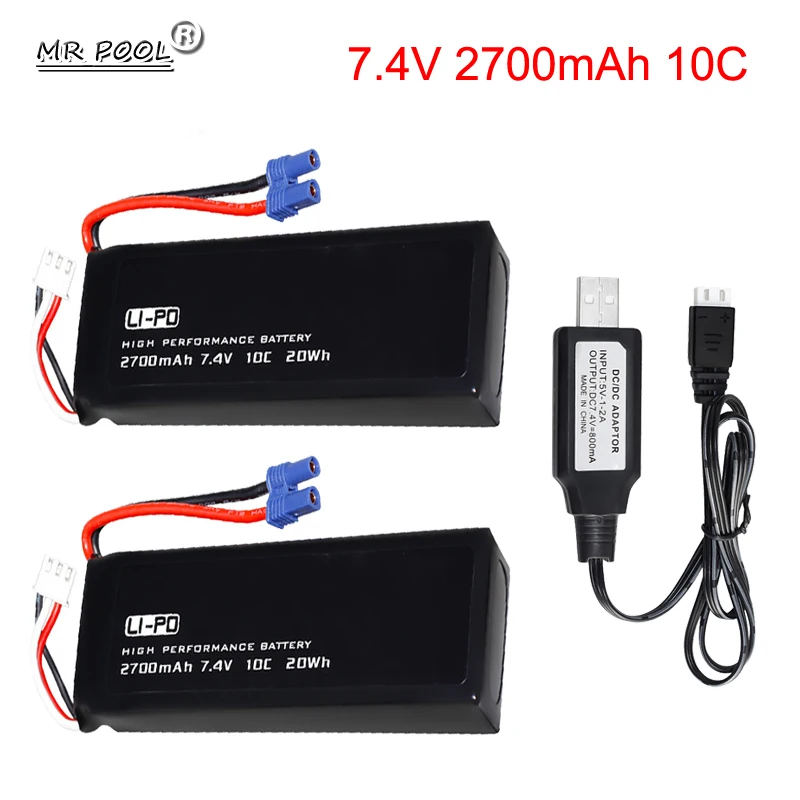 Originale per Hubsan H501S H501C H501W X4 7.4V 2700mAh 2S batteria lipo 20wh 10C batteria per RC Quadcopter Drone parti batteria