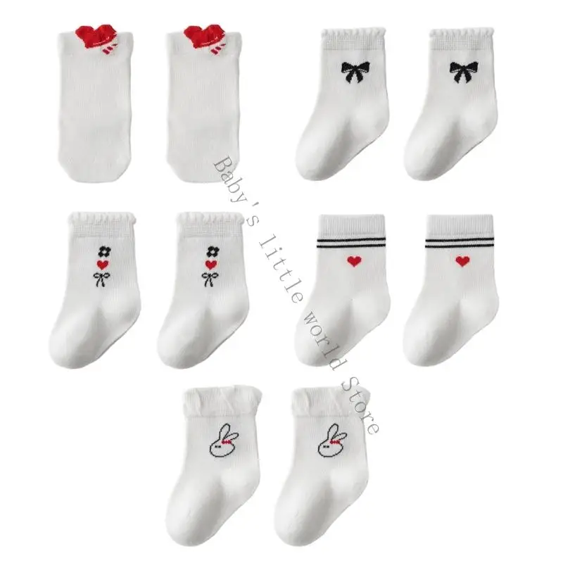 

Combed Cotton Middle Tube Baby Socks Nonslip Elastic For 0-5 Years Soft Seamless Design Spring & Fall Season B2EB