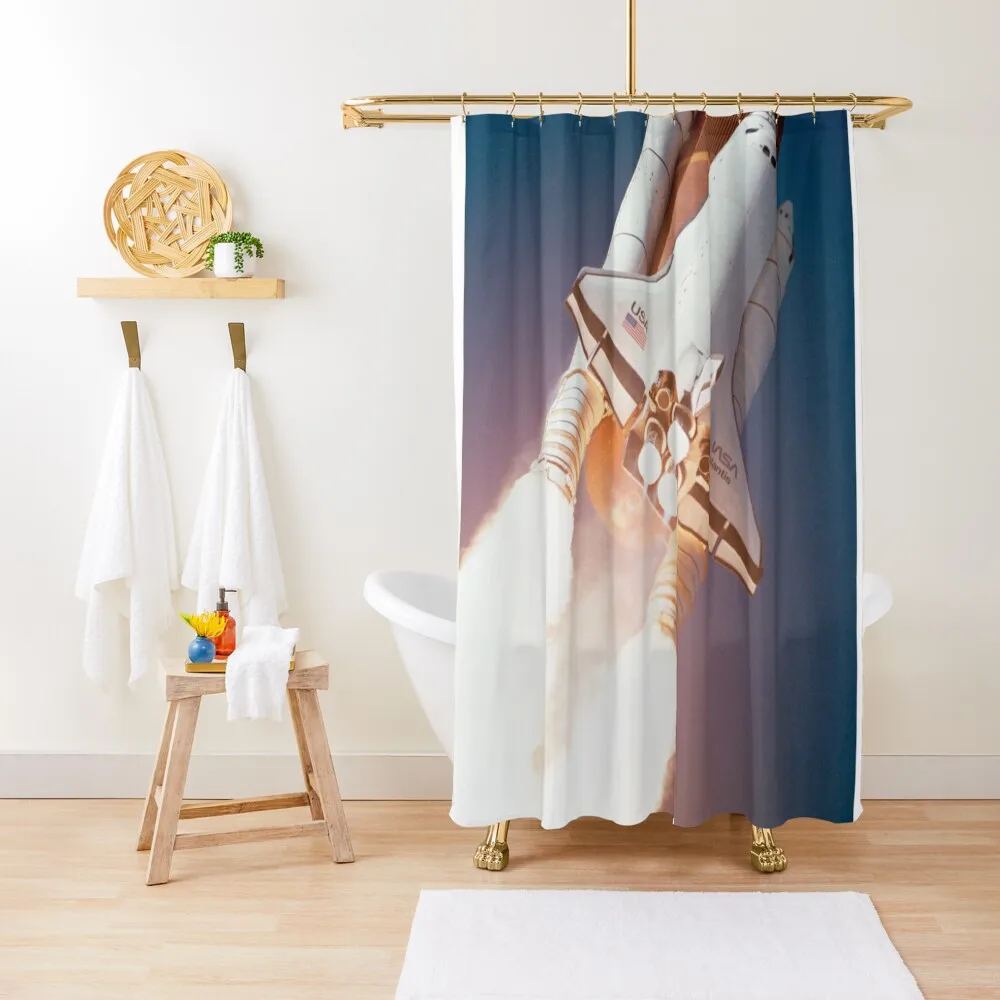 Space Shuttle Liftoff Shower Curtain Window Luxury Bathroom Shower Bathroom Box Curtain