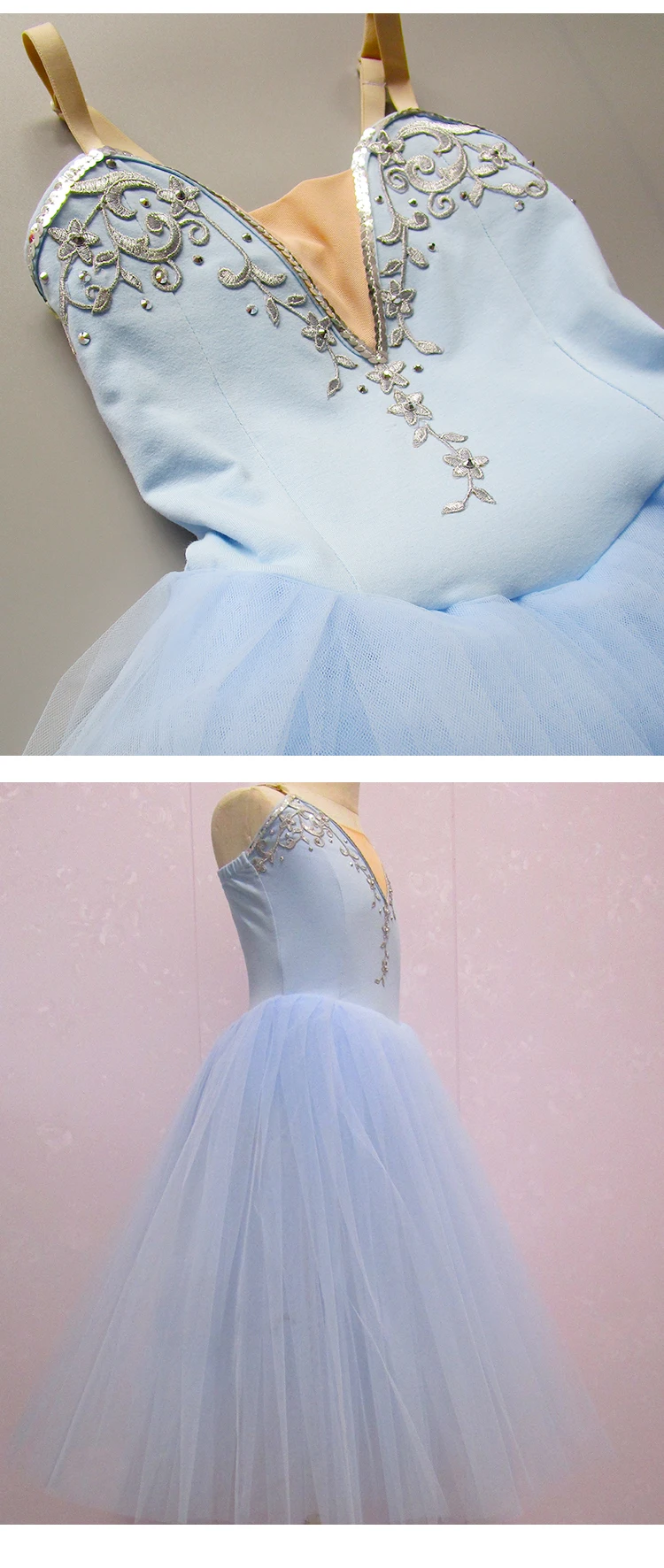 Sky Blue Ballet Dress Girls Kids Child Long Tulle Dress Adulto Women Swan Lake Dance Halloween Ballet Costume Ballerina Dress