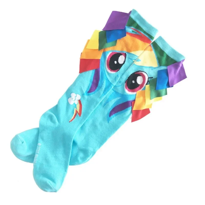 Kawaii Anime My Little Pony Series Hand Sewn Women\'s Mid Tube Socks Cute Fashionable Knitted Calf Socks Autumn Winter Warm Socks