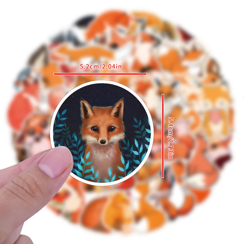 10/60Pcs Lovely Fox Stickers Children Stationary Notebook Refrigerator Kawaii Vinyl Decal DIY Sticker for Kids Girls Toy Gift