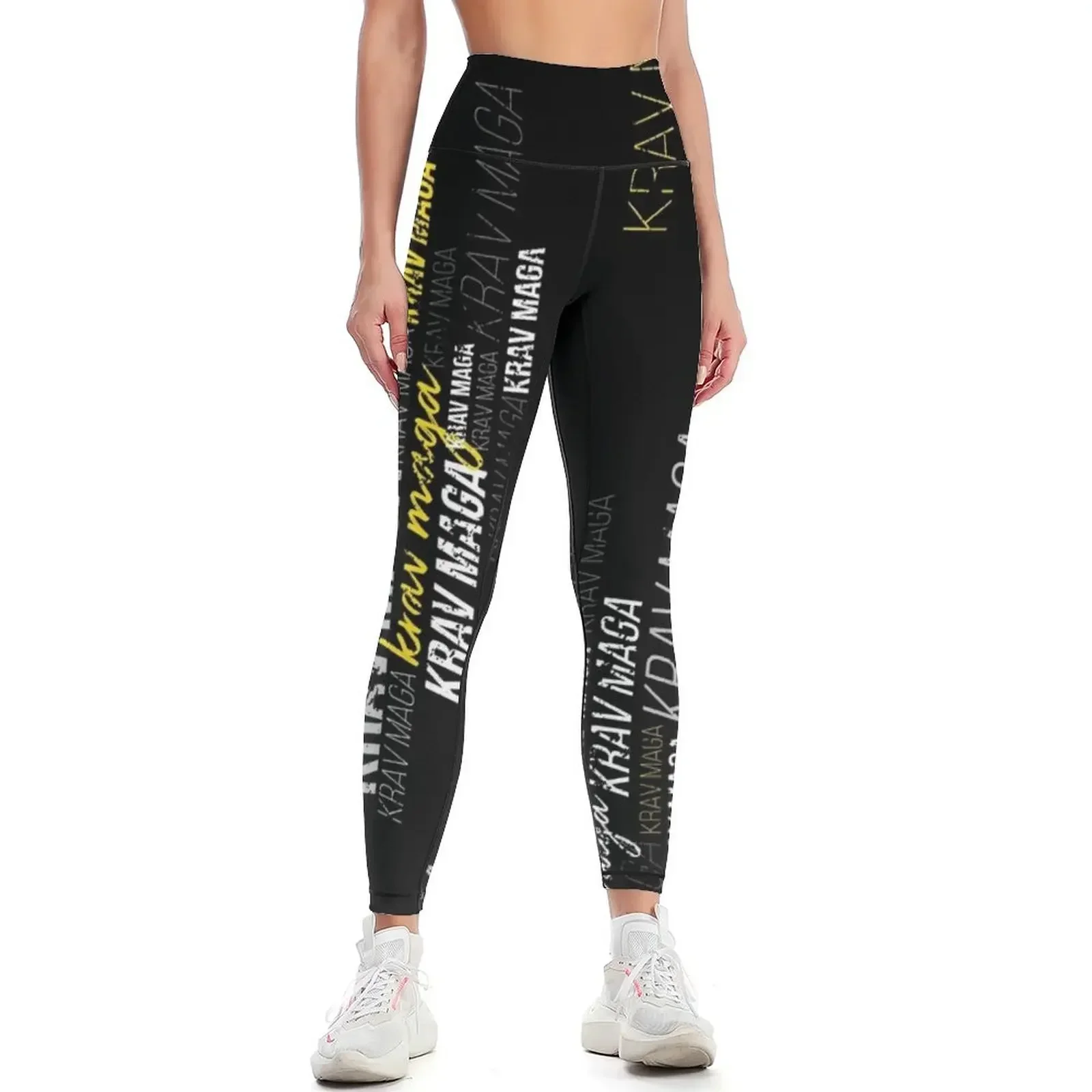 

Krav Maga Repeat Vertical Lettering Leggings Sports pants for harem pants Fitness woman Sportswear woman gym Womens Leggings