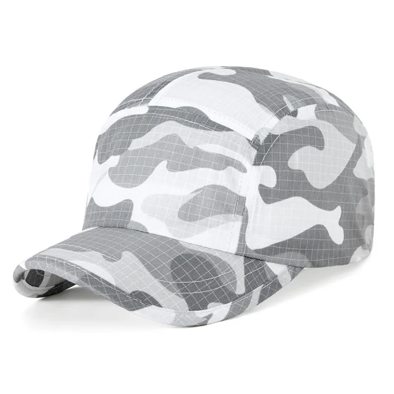 Sommerliche, leichte Baseballkappe mit Karomuster und Tarnmuster für Damen und Herren, ideal für Outdoor-Sportarten und als Sonnenschutz, Sport-Sonnenhut. – Detail 6