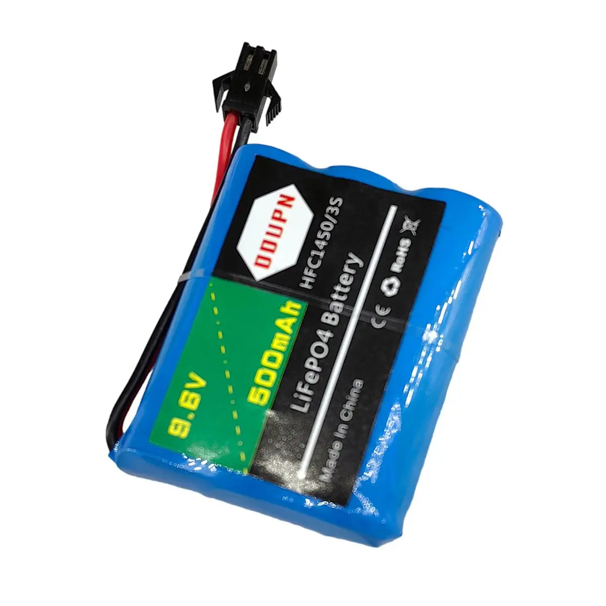 Baterai LiFePO4 9.6V 3S 500mAh, kapal kecepatan balap truk Buggy RC colokan male SM2P