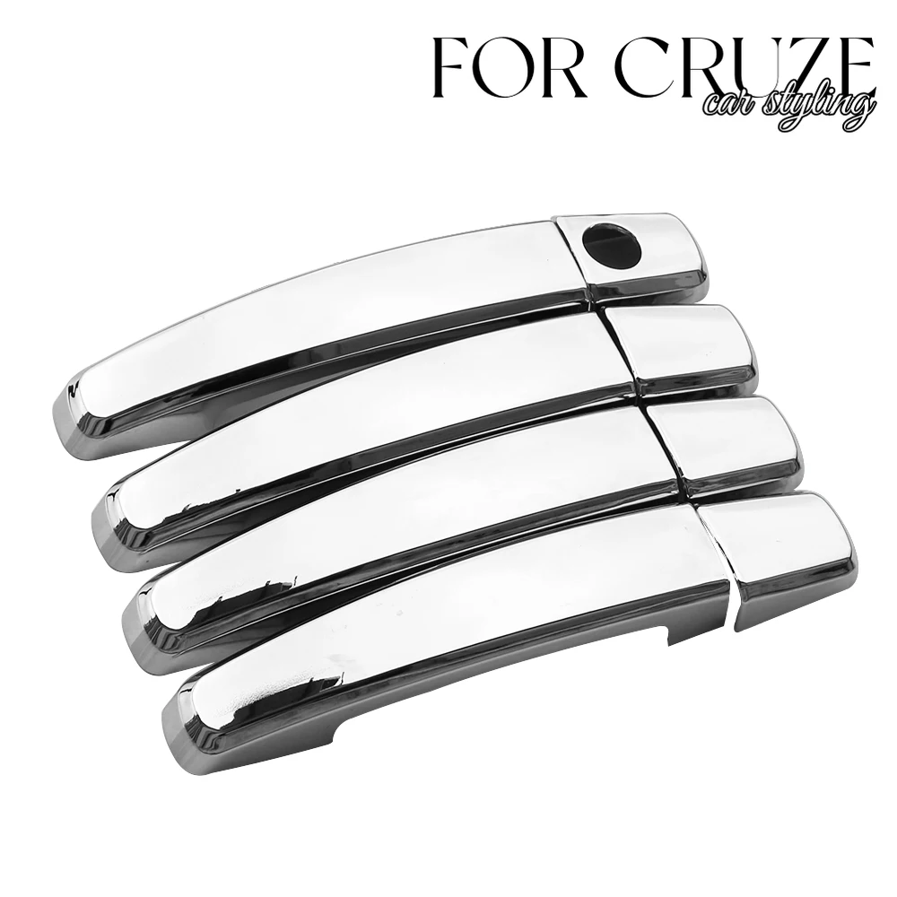 4PCS Car Door Operating Handle Cover Exdoor Bowl Sticker for Chevrolet Cruze Hatchback Sedan 2010 2011 2012 2013 Chrome Sliver