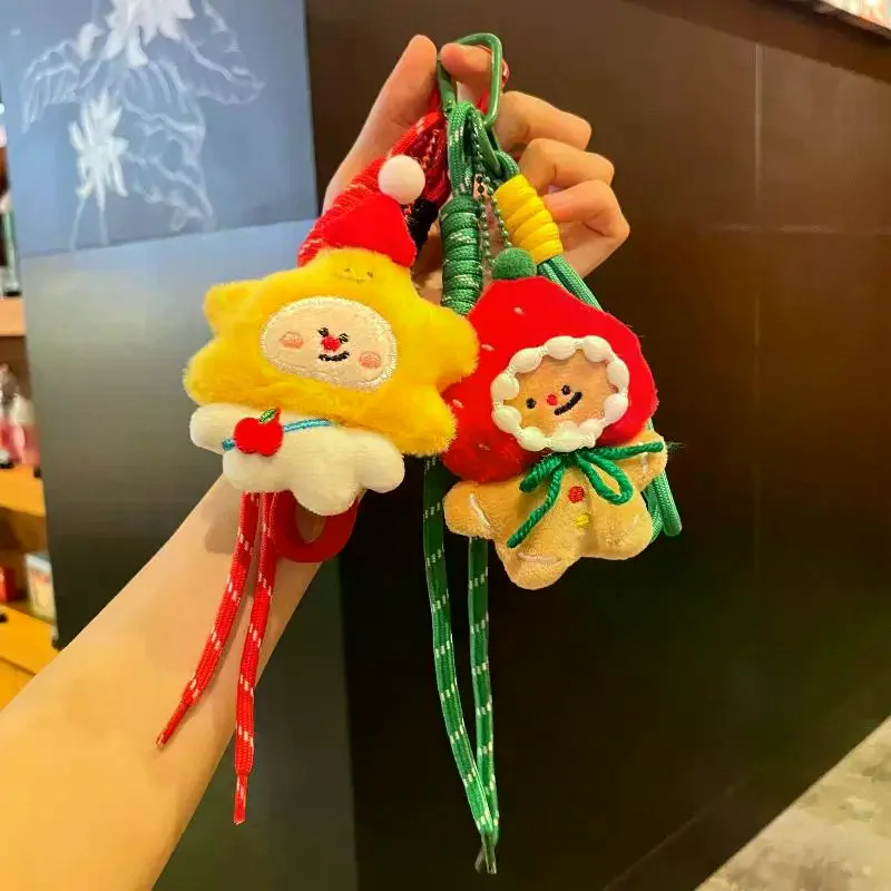 พวงกุญแจตุ๊กตาคริสต์มาสอเนกประสงค์ กระเป๋าเป้ลายการ์ตูน พวงกุญแจต้นคริสต์มาส ของตกแต่งน่ารัก