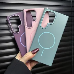 Ultra Slim Matte Magnetic Phone Case for Samsung Galaxy S25 Plus S24 Ultra S23 S22 S21 Note 20 Business Shockproof PC Cover