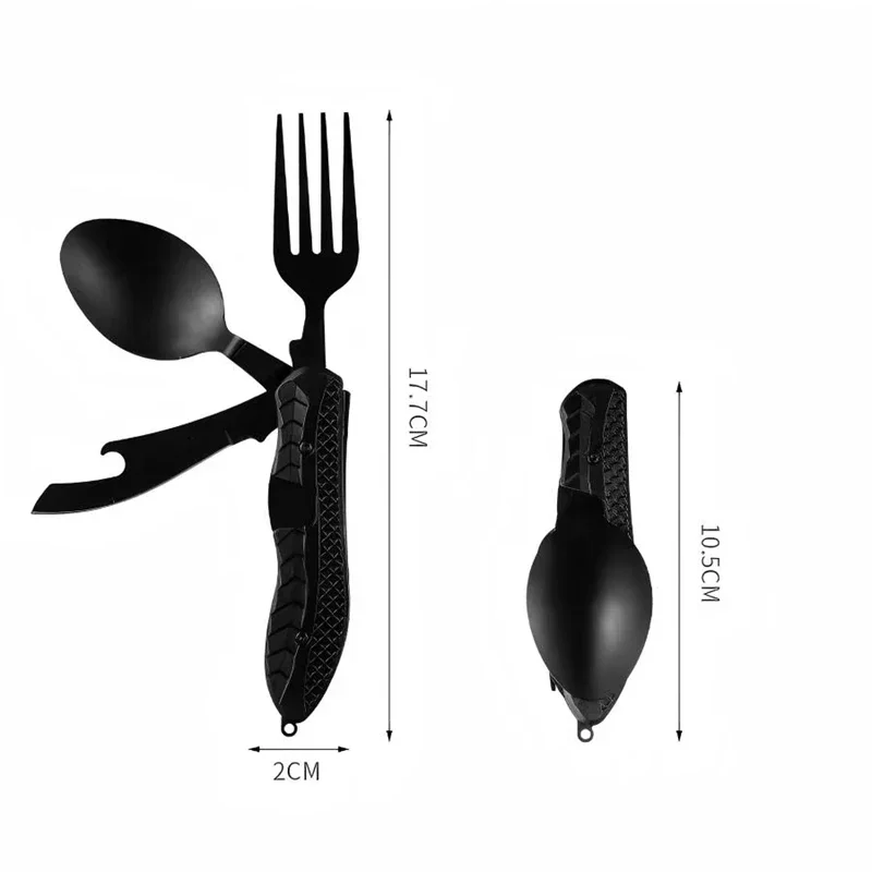 

Stainless Steel 3-in-1 Camping Utensils – Foldable Spoon Fork Knife Multitool, Durable Portable Cutlery for Picnic Travel