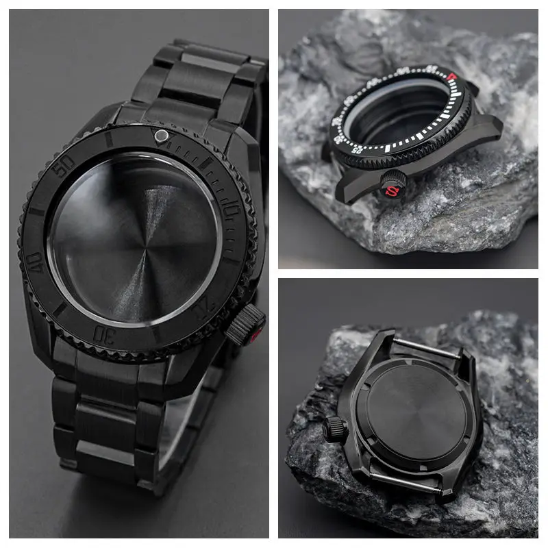 For SPB185 Black Diving Watch Mod Case  Fit NH34 7S26 NH35 NH36 4R 6R Automatic Movement Stainless Steel Replacement Housing