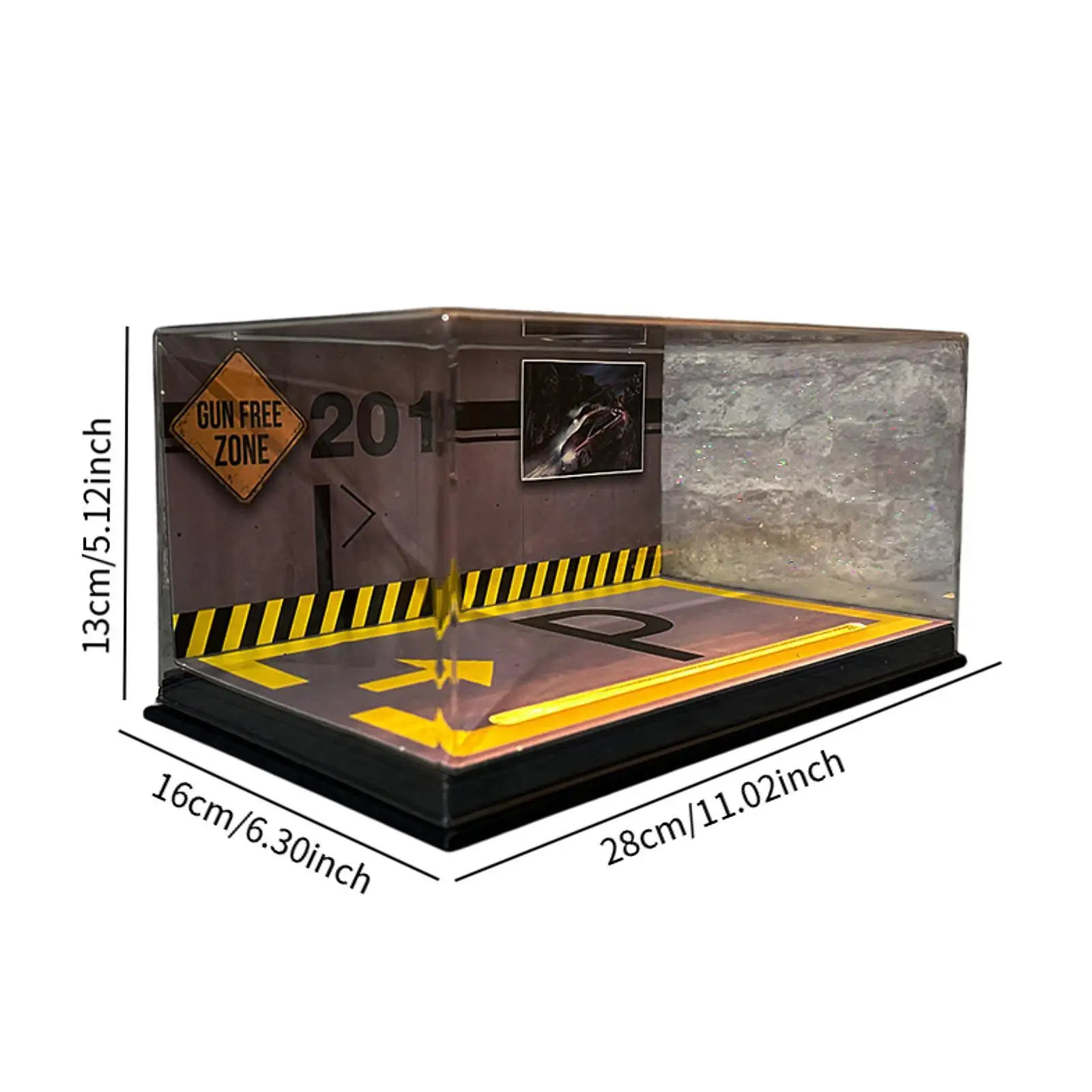 Diecast Car Diorama Display Case Cover 1 24 Scale Miniature Parking Lot Garage for Classic Cars Toys Showcase