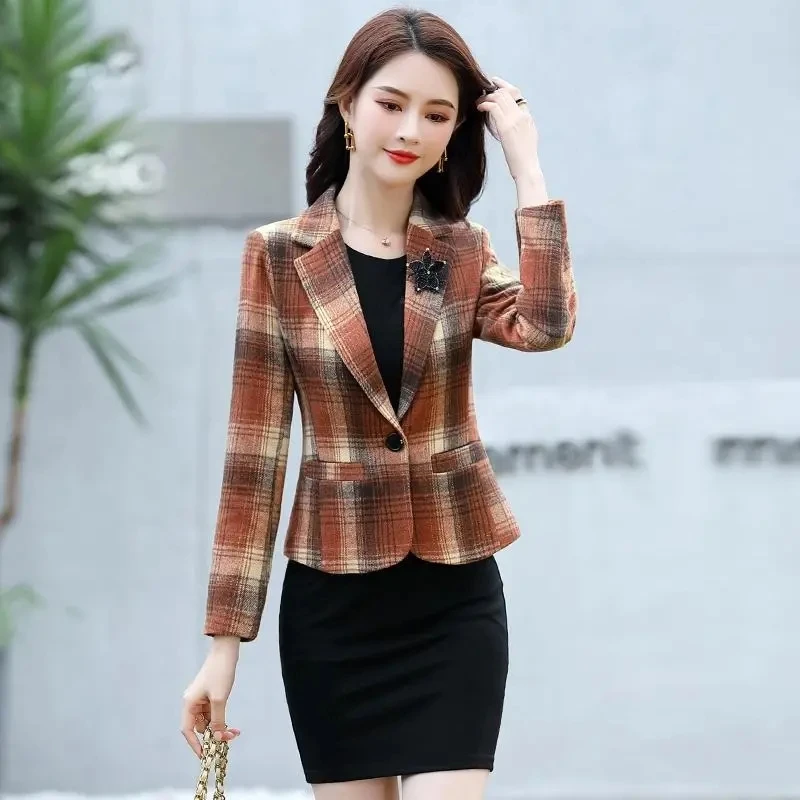 

2025 New Clothing Autumn Winter Suit Coat Women Blazer Fashionable Temperament Loose Casual Wool Coat Jacket