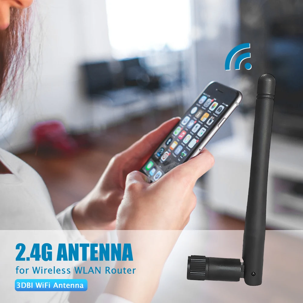 WiFi 2.4GHz 3dBi WiFi アンテナ SMA オスアンテナ 交換用アンテナ ワイヤレス Vedio セキュリティ IP カメラレコーダー用