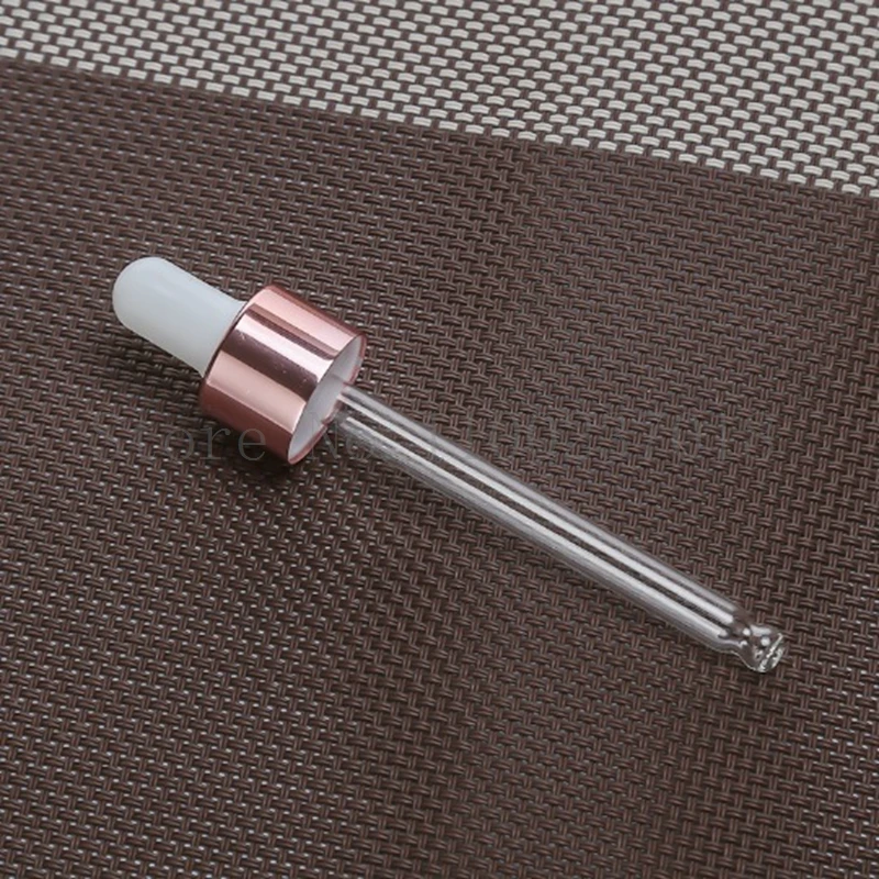 12pcs/lot  Rose Gold Cap Transparent Glass Pipette Bottles for Perfume Essence Essential Oil Reagent Cosmetic Drip Bottle