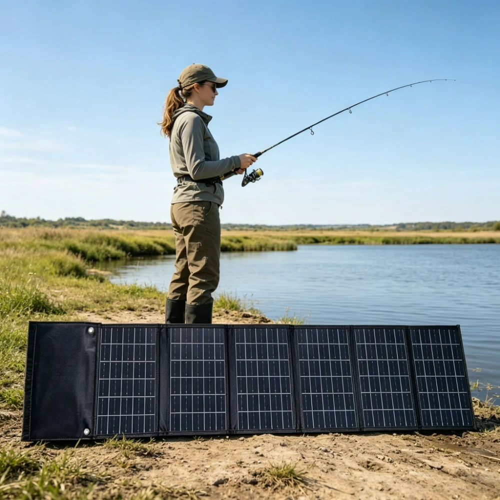 Portable Foldable Solar Power Bank Charger 90W 50W Waterproof Dual USB DC Output Solar Panel For Outdoor Camping Hiking Cycling